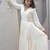 Navratri special white pure cotton anarkali gown with gold lace work