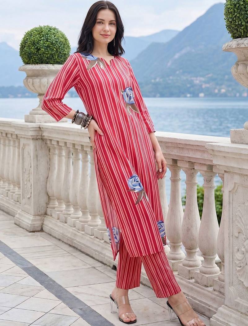 Women Printed Regular Kurta with Trousers