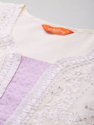 Floral Embroidered Sequinned Kurta with Trousers & Dupatta 2
