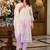 Floral Embroidered Sequinned Straight Organza Kurta With Trousers And Dupatta