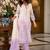 Floral Embroidered Sequinned Straight Organza Kurta With Trousers And Dupatta