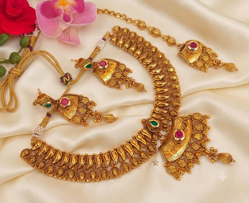 Multicolor gold plated semi bridal set 2