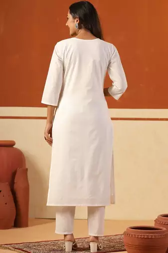 Women Printed Regular Pure Cotton Kurta with Trousers