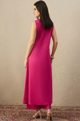 Women Embroidered Regular Thread Work Pure Cotton Kurta with Trousers