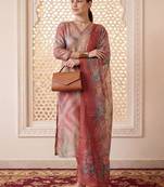 Women Women Dyed Regular Thread Work Kurta with Trousers & With Dupatta