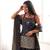 Grey vichitra silk embroidered kurta with farshi shalwar & dupatta set