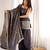 Grey vichitra silk embroidered kurta with farshi shalwar & dupatta set