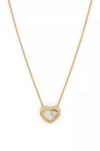 925 Sterling Silver Gold Open Solitaire CZ Heart Pendant Necklace Set  for Women