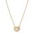 925 Sterling Silver Gold Open Solitaire CZ Heart Pendant Necklace Set  for Women