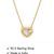 925 Sterling Silver Gold Open Solitaire CZ Heart Pendant Necklace Set  for Women