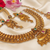 Multicolor gold plated semi bridal set
