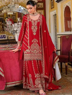 Women Ethnic Motifs Embroidered Regular Mirror Work Kurta with Palazzos & With Dupatta 3