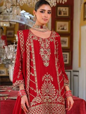 Women Ethnic Motifs Embroidered Regular Mirror Work Kurta with Palazzos & With Dupatta 4