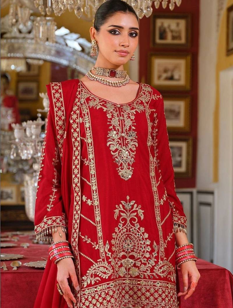 Women Ethnic Motifs Embroidered Regular Mirror Work Kurta with Palazzos & With Dupatta