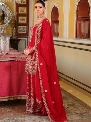Women Ethnic Motifs Embroidered Regular Mirror Work Kurta with Palazzos & With Dupatta 6