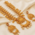 Gold plated temple jewellery with rubies