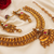 Pink and white gold plated semi bridal set