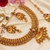 Pink and white gold plated semi bridal set