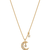 925 Sterling Silver Gold CZ Crescent Moon & Star Pendant Necklace Set  for Women