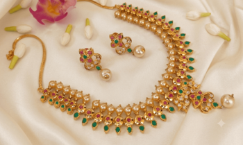 Multicolor uncuts bridal jewellery 1