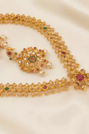 Multicolor uncuts bridal jewelry