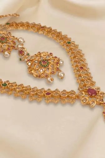 Multicolor uncuts bridal jewelry