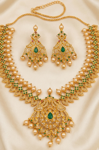 Emerald uncuts bridal jewellery