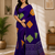 Purple color Ajarakh print with Real mirror work and Latkan Satin saree