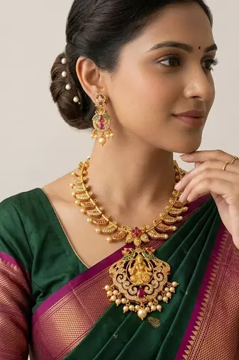Multicolor ruby temple jewellery