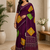 wine color Ajarakh print with Real mirror work and Latkan Satin saree