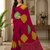 Red color Ajarakh print with Real mirror work and Latkan Satin saree