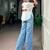 Women gujarati gamthi mirror work marble fabric boho fusion garba top