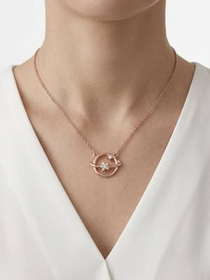 925 Sterling Silver CZ Celestial Orbit Planet & Star Pendant Necklace Set  for Women 1
