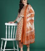 Floral Printed Gotta Patti Pure Cotton Kurta With Trousers & Dupatta