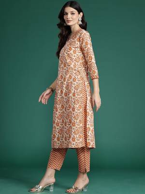 Floral Printed Gotta Patti Pure Cotton Kurta With Trousers & Dupatta 6