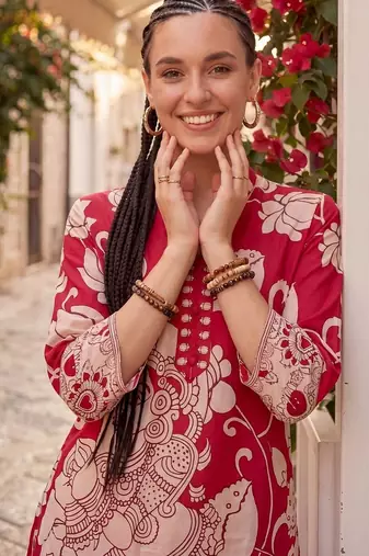 Women Floral Printed Regular Pure Cotton Kurta with Trousers
