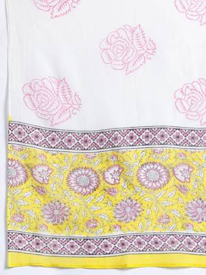 Floral Printed Pure Cotton Kurta with Trousers & Dupatta 4