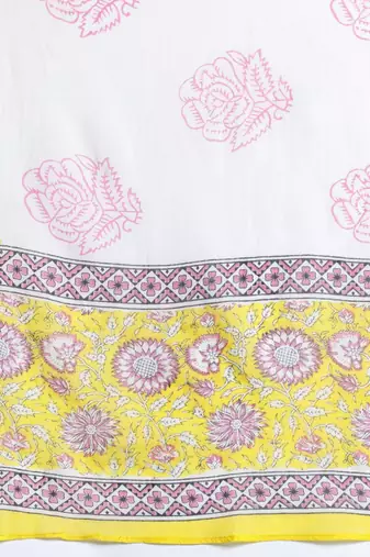 Floral Printed Pure Cotton Kurta with Trousers & Dupatta