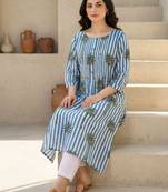Women Printed Regular Pure Cotton Kurta with Trousers