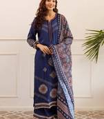 Women Ethnic Motifs Printed Regular Kurta with Palazzos & With Dupatta