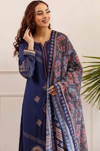 Women Ethnic Motifs Printed Regular Kurta with Palazzos & With Dupatta