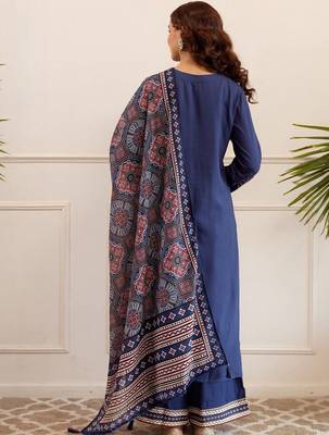 Women Ethnic Motifs Printed Regular Kurta with Palazzos & With Dupatta 4