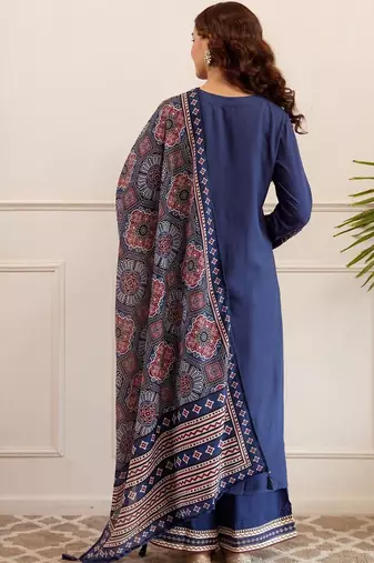 Women Ethnic Motifs Printed Regular Kurta with Palazzos & With Dupatta