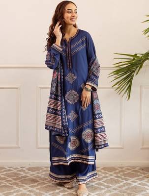Women Ethnic Motifs Printed Regular Kurta with Palazzos & With Dupatta 5