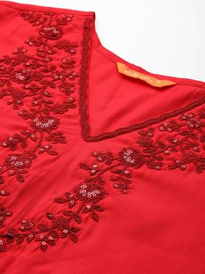Ethnic Motifs Embroidered Sequinned Kurta with Trousers & With Dupatta 2