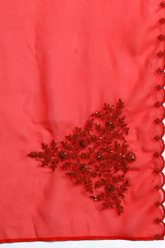 Ethnic Motifs Embroidered Sequinned Kurta with Trousers & With Dupatta