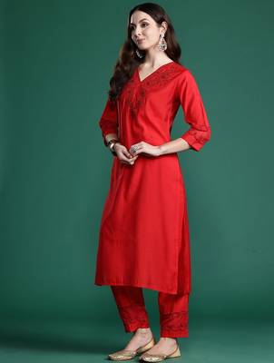 Ethnic Motifs Embroidered Sequinned Kurta with Trousers & With Dupatta 6