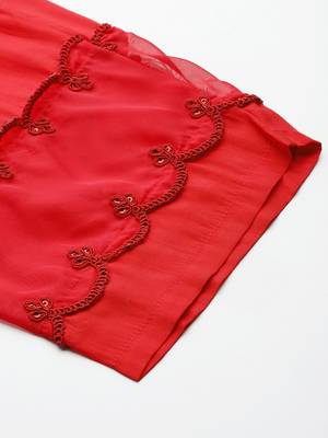 Ethnic Motifs Embroidered Sequinned Kurta with Trousers & With Dupatta 8