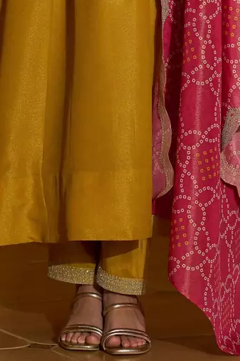 Women Ethnic Motifs Embroidered Panelled Thread Work Kurta with Trousers & With Dupatta