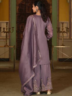 Women Ethnic Motifs Embroidered Regular Sequinned Kurta with Sharara & With Dupatta 4